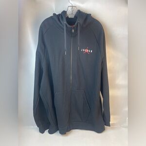Jordan Black Full-Zip Hoodie Sz 2XL